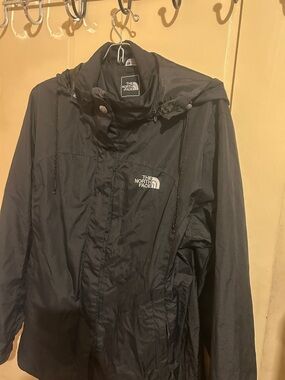 The North Face Black Lightweight Hooded Jacket with White Logo